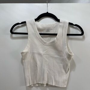 Brandy Melville Cream Ribbed Tank Top